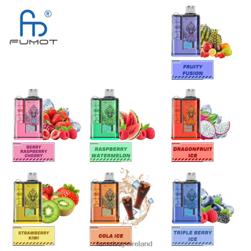 Fumot Crystal 12000 Disposable Vape Box - 20ML (1 Piece) T6F626255 | Fumot Disposable Vape Berry Lemonade