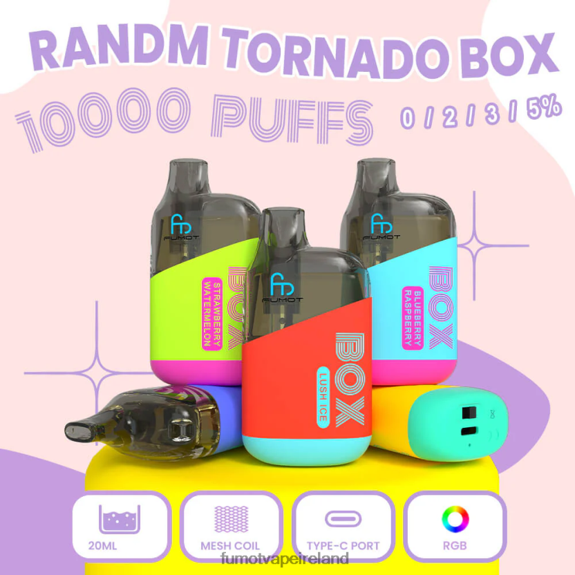 Fumot Tornado 10000 Disposable Vape Pod Box - 20ML (1 Piece) T6F626355 | Fumot Disposable Vape Black Ice