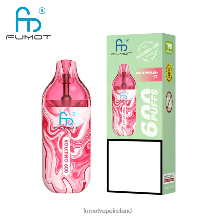 Fumot Volcano 600 TPD-Compliant Disposable Vape - 2ML (3 Pieces Set) T6F626291 | Fumot Ireland Watermelon Ice