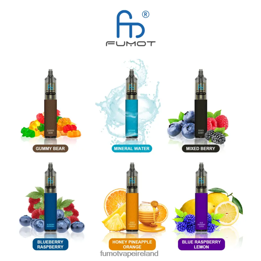 Fumot DTL Disposable Vape Pen 9000- 18ML (1 Piece) T6F626370 | Fumot Vape Flavours Blueberry Raspberry