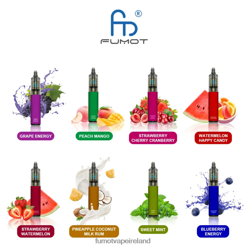 Fumot DTL Disposable Vape Pen 9000- 18ML (1 Piece) T6F626370 | Fumot Vape Flavours Blueberry Raspberry