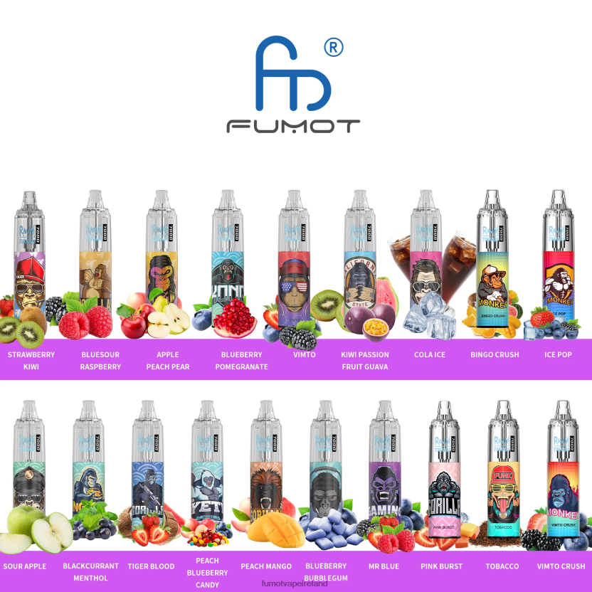 Fumot Tornado 0% 7000 14ML Disposable Vape Pen (1 Piece) T6F626524 | Fumot Vape Sale Mixed Berries