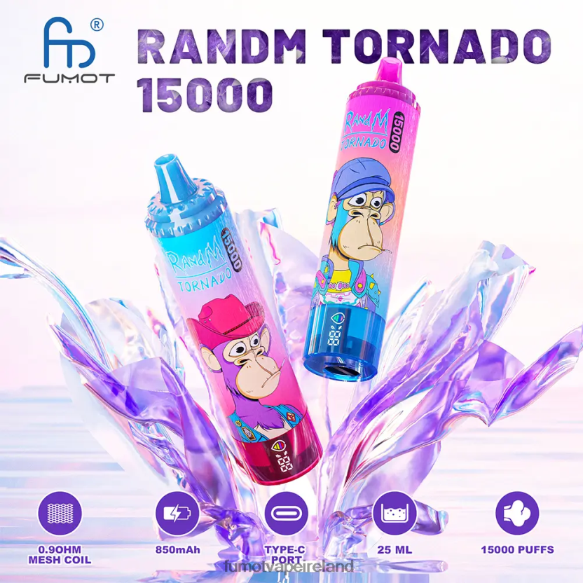 Fumot Tornado 15000 Disposable Vape 25ML (1 Piece) T6F626164 | Fumot Vape Sale Blueberry on Ice