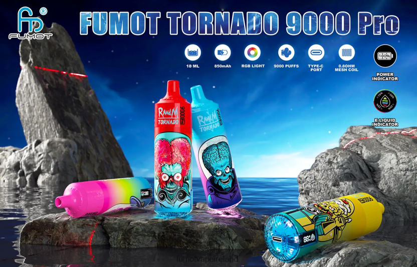 Fumot Tornado 1 Piece 9000 Pro 18ML Disposable Vape T6F626216 | Fumot Cigarette Electronique Grape