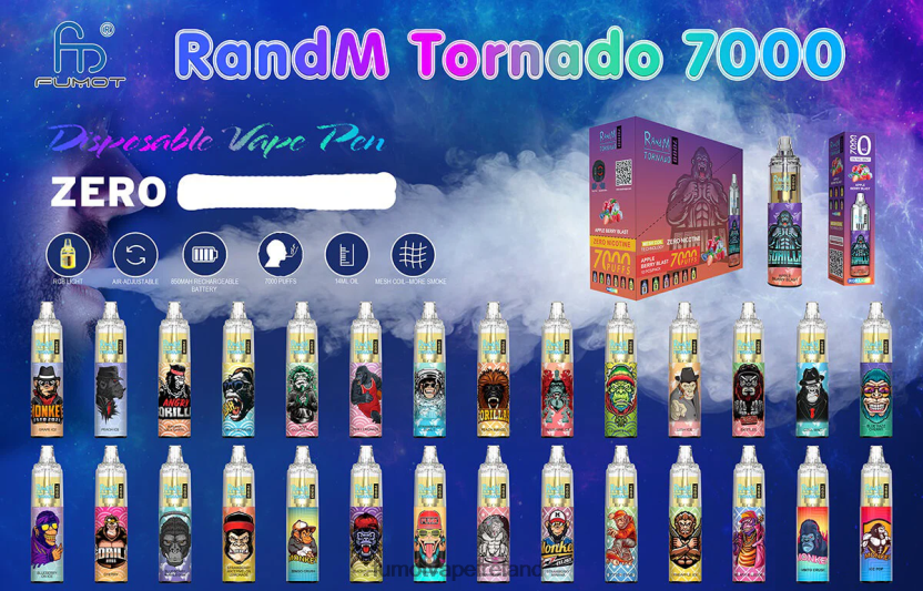 Fumot Tornado 7000 Disposable Vape Pen 0% - 14ML (1 Piece) T6F626532 | Fumot Vape Ireland Pink Lemonade