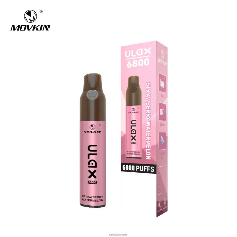 Fumot Movkin Ulax 6800 Disposable Vape, Ceramic Coil - 8ML (1 Piece) T6F626322 | Fumot Vape Ireland Grape Ice