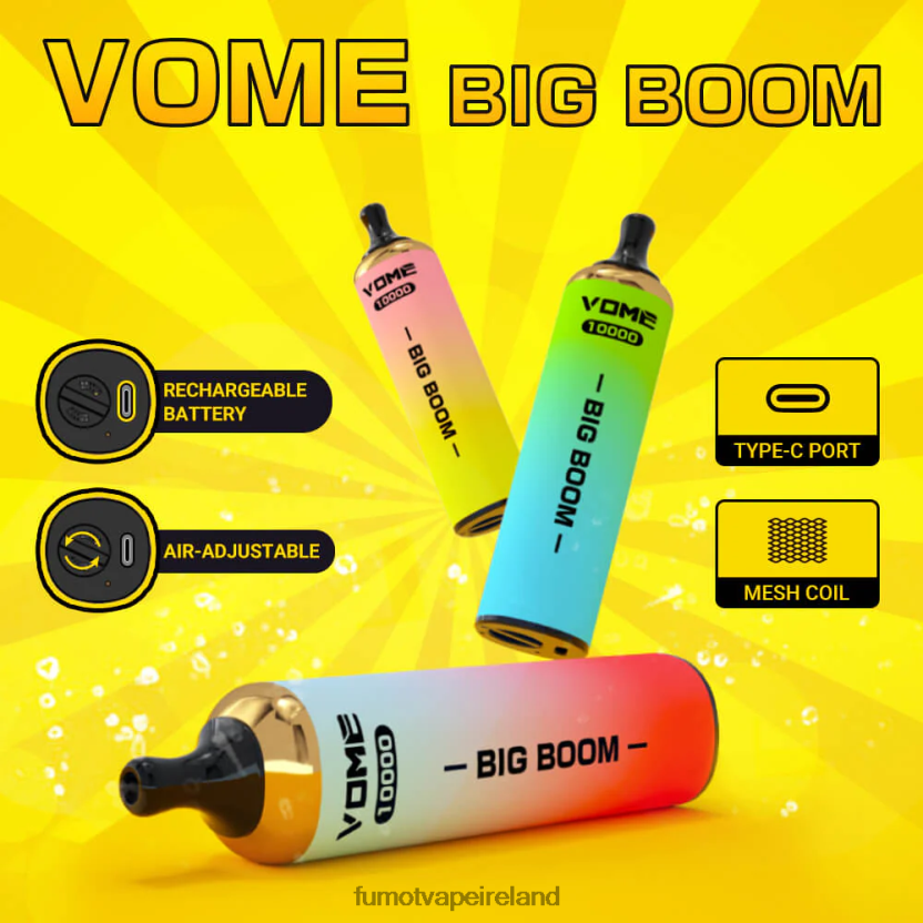 Fumot Vome Big Boom Disposable Vape Pen 10000 - 20ML (1 Piece) T6F626438 | Fumot Price Grape